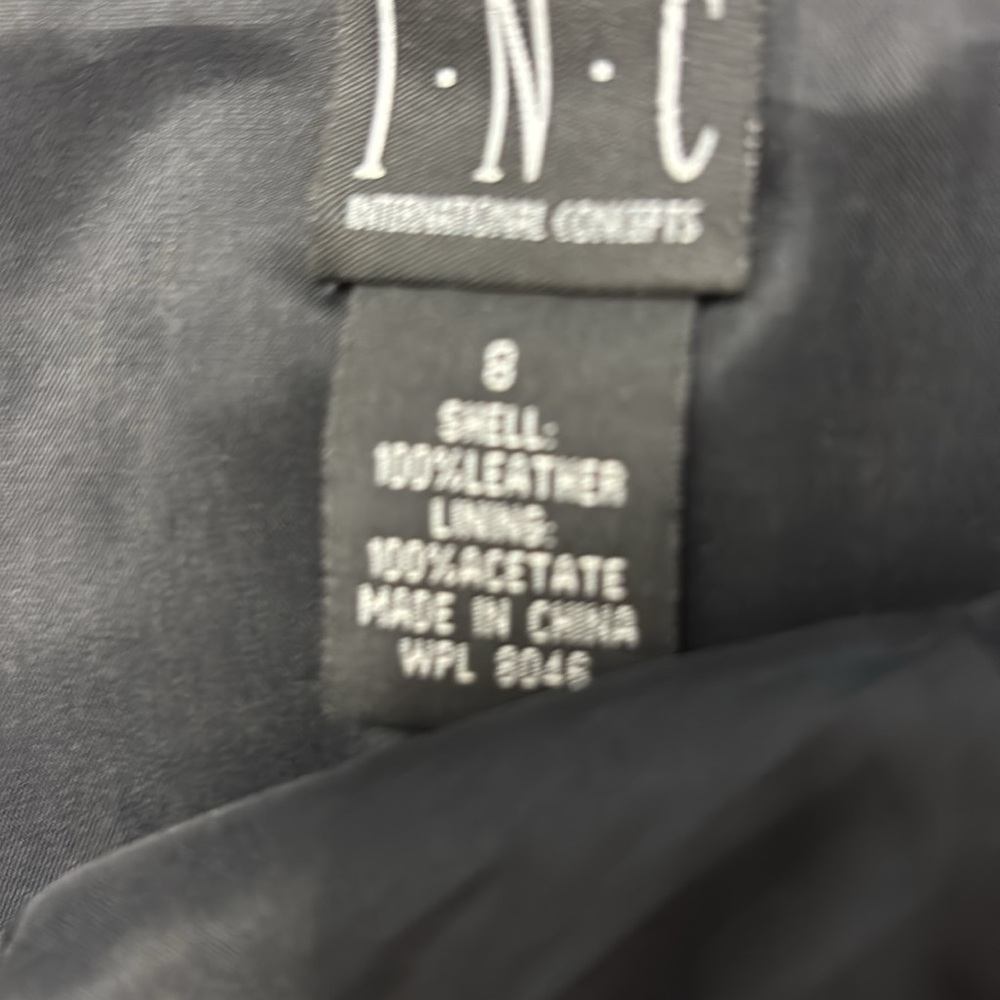 INC BLACK LEATHER SKIRT - Picture 5 of 7